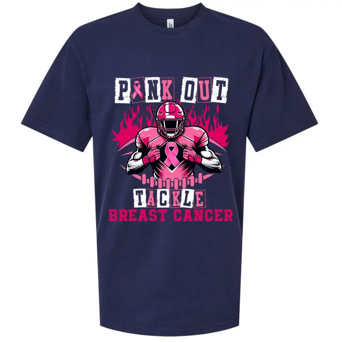 Out Tackle Breast Cancer Awareness Usa Football Mom Sueded Cloud Jersey T-Shirt