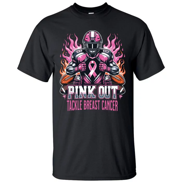 Out Tackle Breast Cancer Awareness American Football Tall T-Shirt