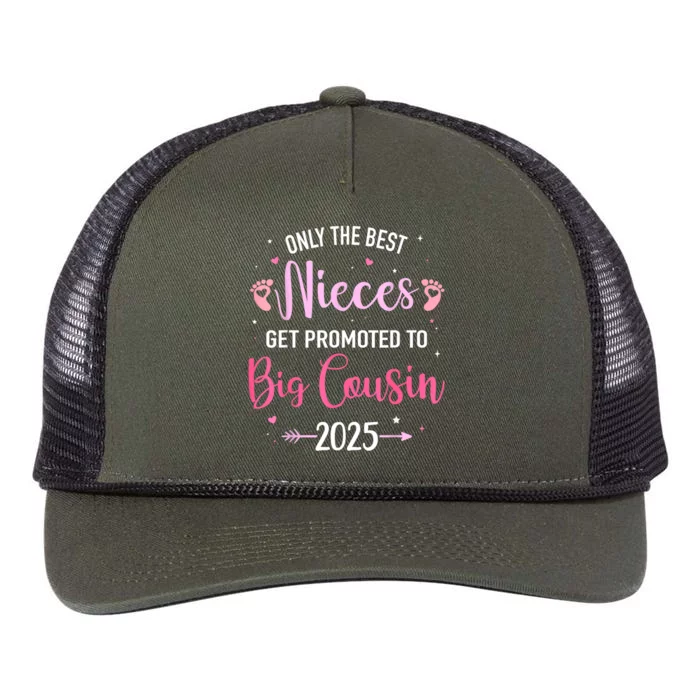 Only The Best Nieces Get Promoted To Big Cousin 2025 Gift Retro Rope Trucker Hat Cap