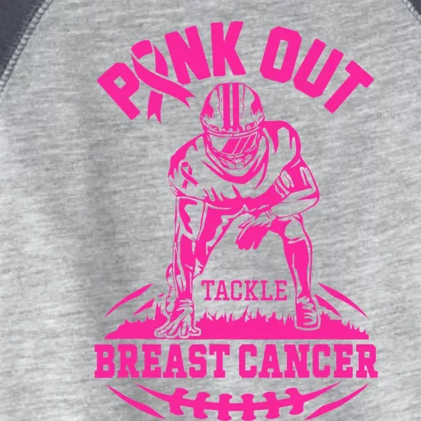 Out Tackle Breast Cancer Awareness Football Toddler Fine Jersey T-Shirt