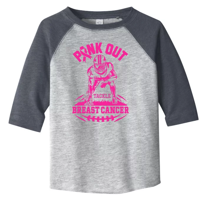 Out Tackle Breast Cancer Awareness Football Toddler Fine Jersey T-Shirt