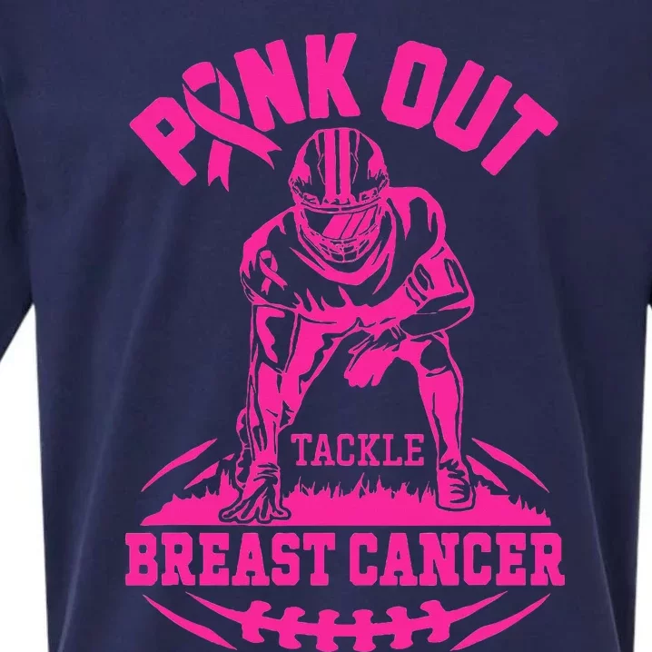 Out Tackle Breast Cancer Awareness Football Sueded Cloud Jersey T-Shirt