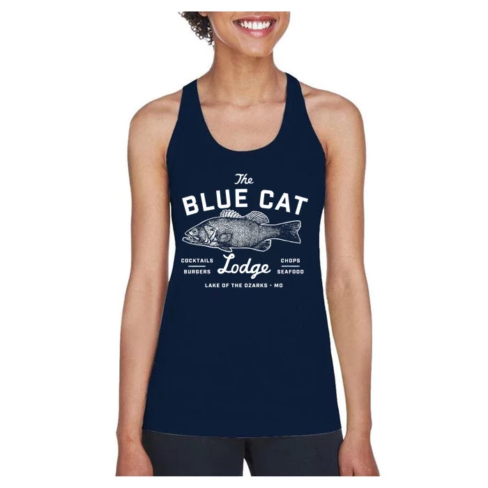 Ozark The Blue Cat Lodge Missouri Women's Racerback Tank