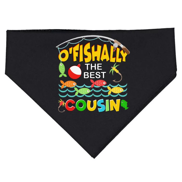 Ofishally The Best Cousin Fisherwoman Cute Fishing USA-Made Doggie Bandana