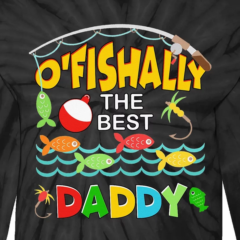 Ofishally The Best Daddy Fisherwoman Cute Mom Fishing Tie-Dye Long Sleeve Shirt