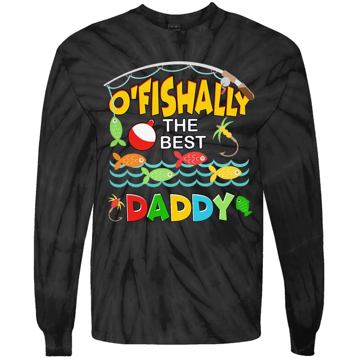 Ofishally The Best Daddy Fisherwoman Cute Mom Fishing Tie-Dye Long Sleeve Shirt