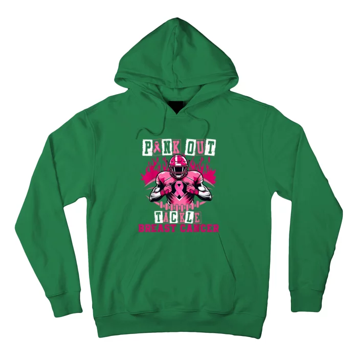 Out Tackle Breast Cancer Awareness Usa Football Mom Hoodie