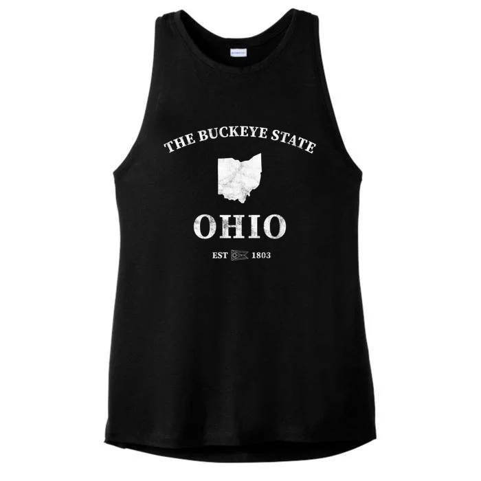 Ohio The Buckeye State Gift Ladies Tri-Blend Wicking Tank