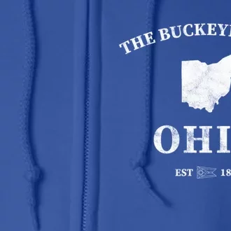 Ohio The Buckeye State Gift Full Zip Hoodie