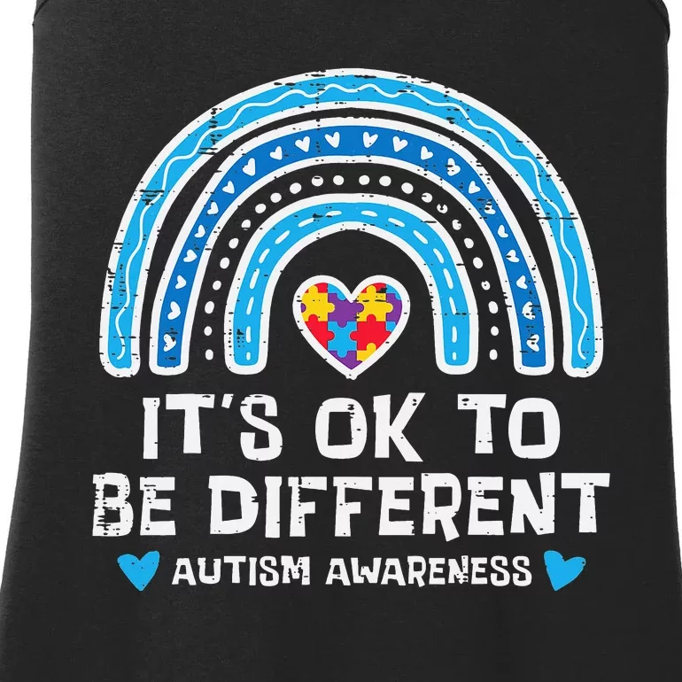 Ok To Be Different Rainbow Autism Awareness Ladies Essential Tank