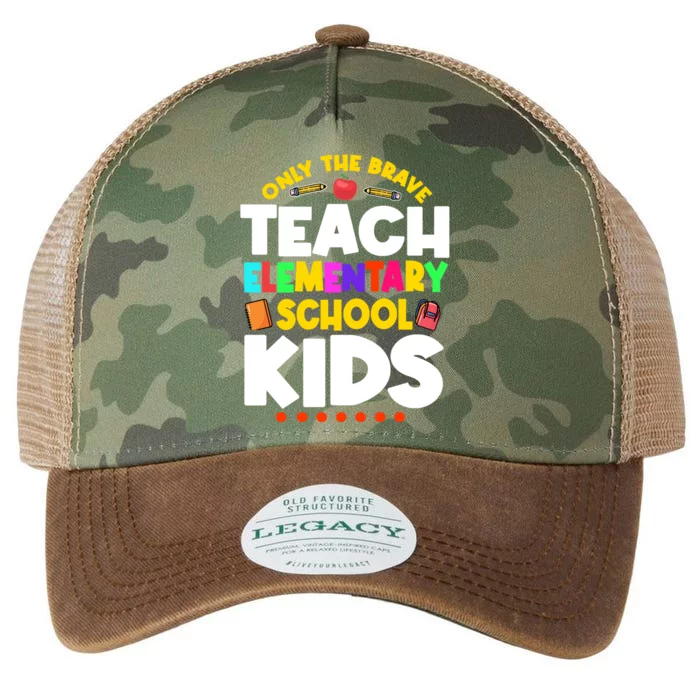 Only The Brave Teach Eletary School Teacher Instructor Gift Legacy Tie Dye Trucker Hat