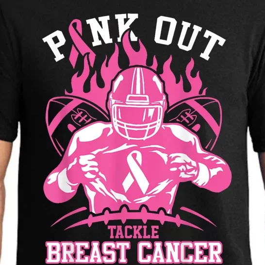 Out Tackle Breast Cancer Awareness American Football Pajama Set