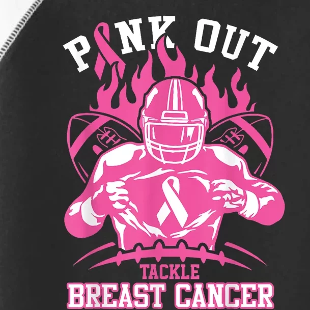 Out Tackle Breast Cancer Awareness American Football Toddler Fine Jersey T-Shirt