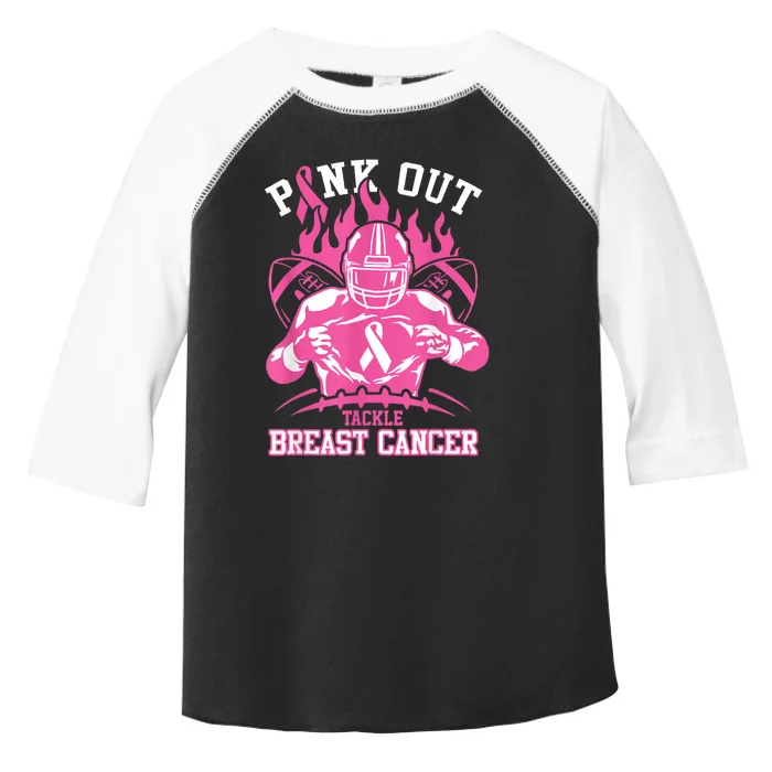 Out Tackle Breast Cancer Awareness American Football Toddler Fine Jersey T-Shirt