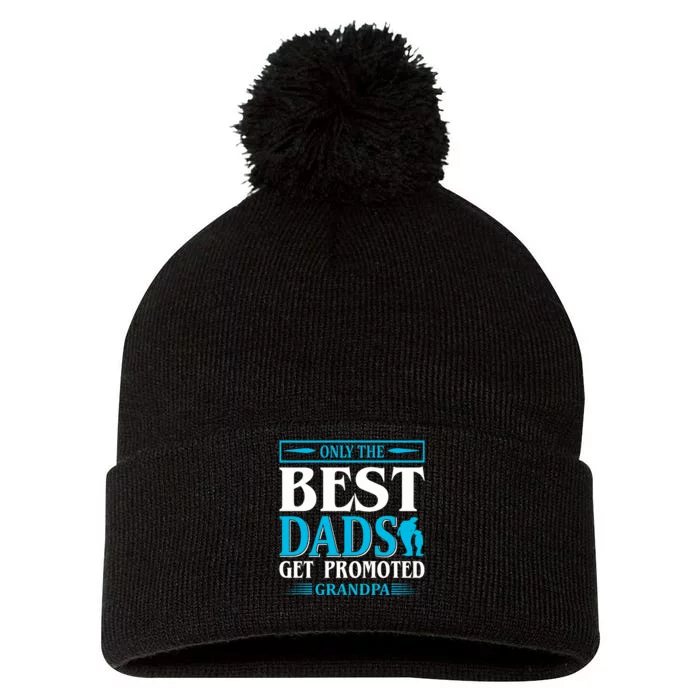 Only The Best Dads Get Promoted To Grandpa Pom Pom 12in Knit Beanie