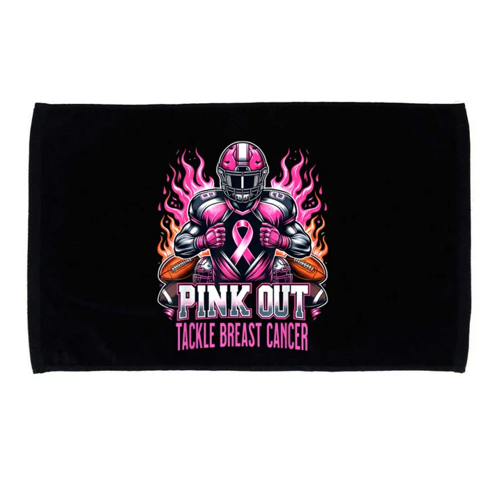 Out Tackle Breast Cancer Awareness American Football Microfiber Hand Towel