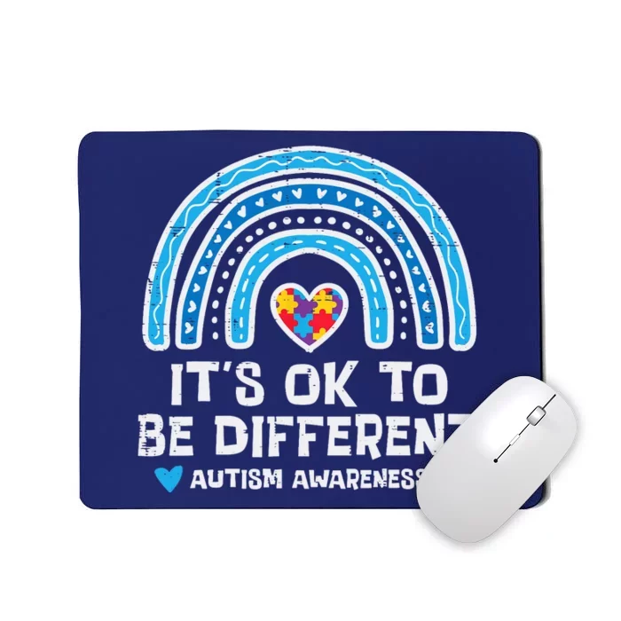 Ok To Be Different Rainbow Autism Awareness Girl Wo Mousepad