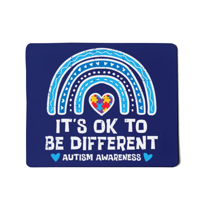 Ok To Be Different Rainbow Autism Awareness Girl Wo Mousepad