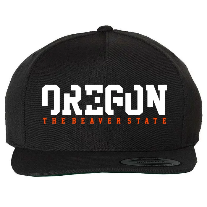 Oregon The Beaver State Cool Logo Wool Snapback Cap