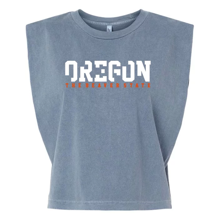 Oregon The Beaver State Cool Logo Garment-Dyed Women's Muscle Tee