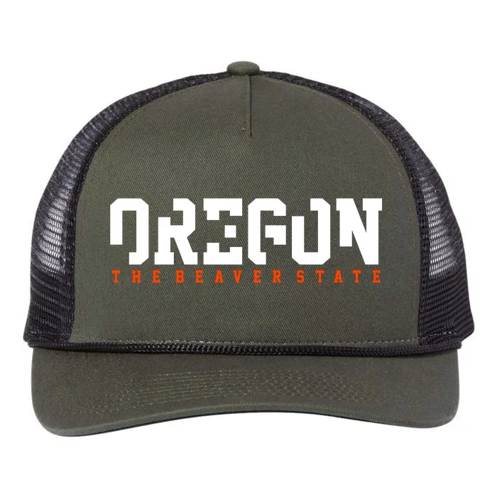 Oregon The Beaver State Cool Logo Retro Rope Trucker Hat Cap