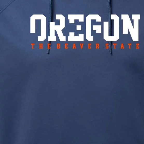 Oregon The Beaver State Cool Logo Performance Fleece Hoodie