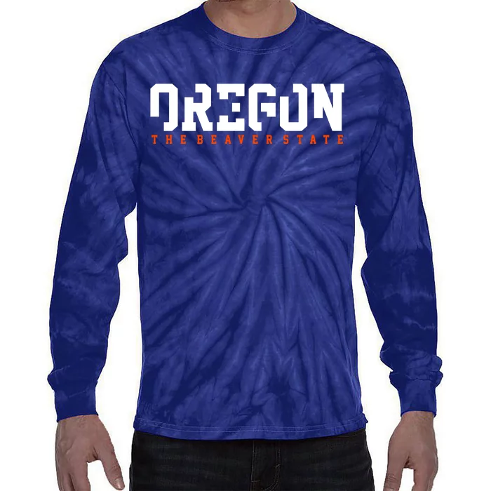 Oregon The Beaver State Cool Logo Tie-Dye Long Sleeve Shirt