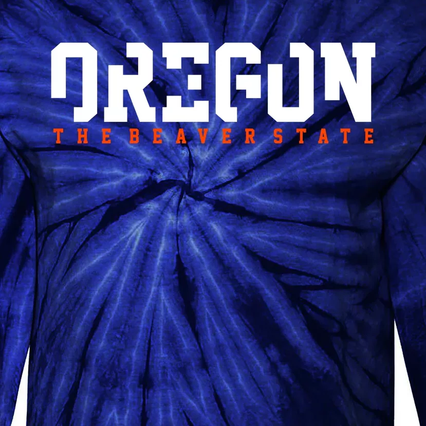 Oregon The Beaver State Cool Logo Tie-Dye Long Sleeve Shirt