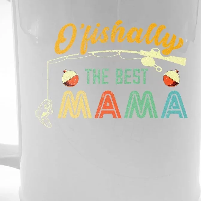 Ofishally The Best Mama Fisherwoman Cute Mom Fishing Gift Front & Back Beer Stein