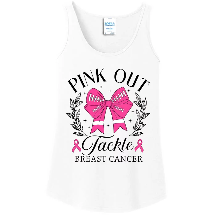 Out Tackle Breast Cancer Awareness Month Ladies Essential Tank