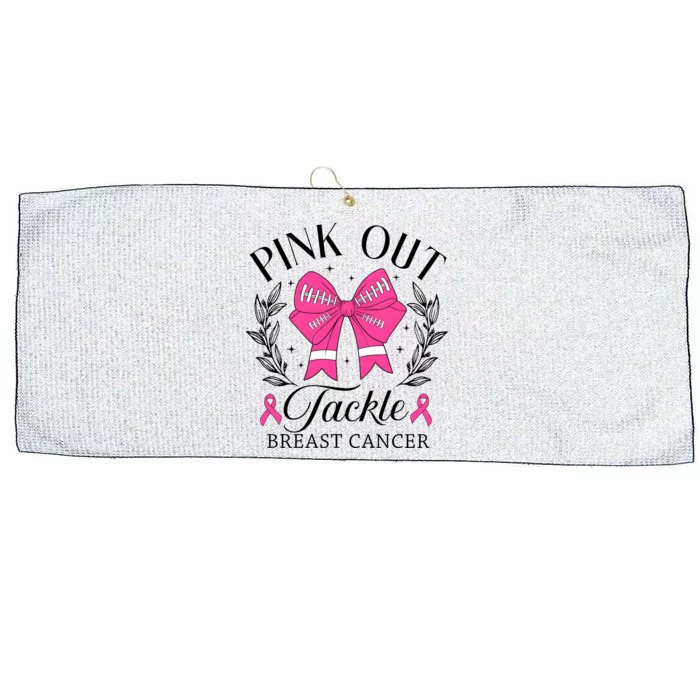 Out Tackle Breast Cancer Awareness Month Large Microfiber Waffle Golf Towel