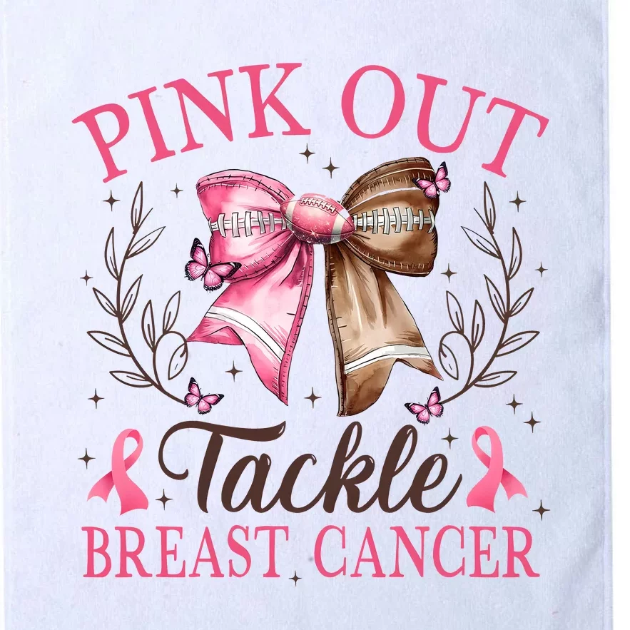 Out Tackle Breast Cancer Football Coquette Bow Platinum Collection Golf Towel