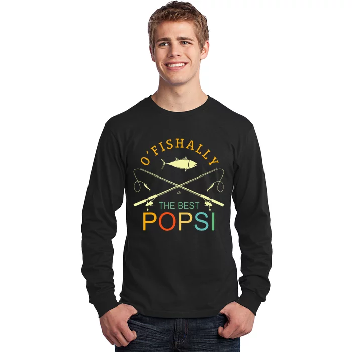 Ofishally The Best Popsi Vintage Fishing Grandpa Long Sleeve Shirt