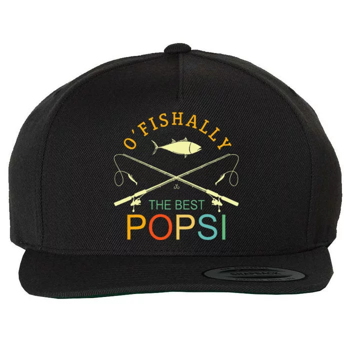 Ofishally The Best Popsi Vintage Fishing Grandpa Wool Snapback Cap