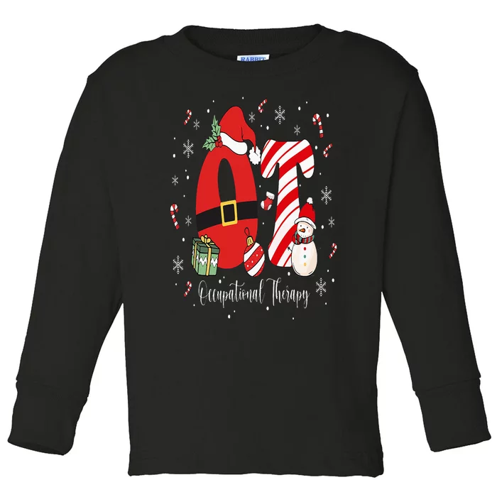 Occupational Therapy Christmas Santa Hat OT Therapist Toddler Long Sleeve Shirt