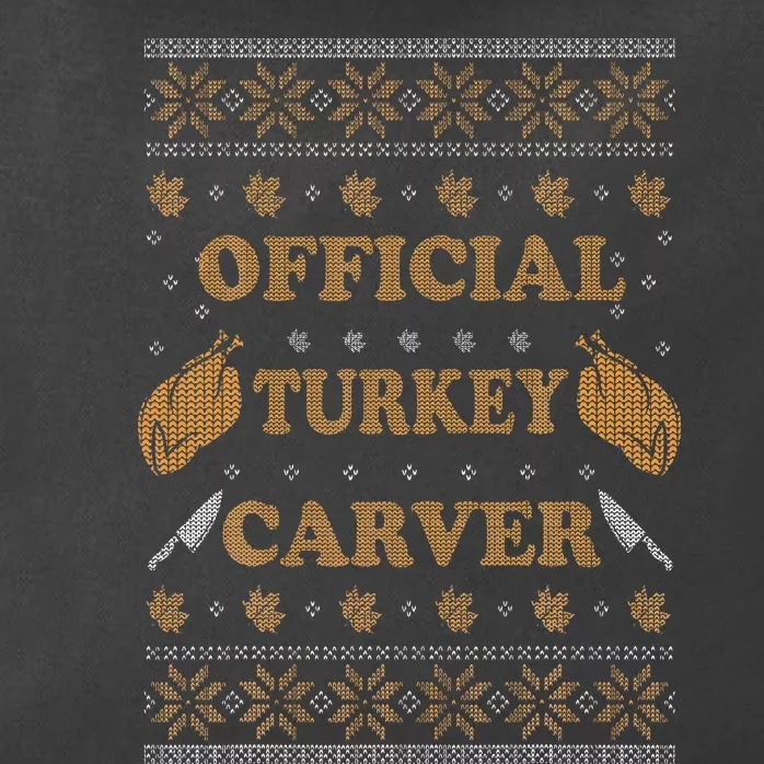 O.fficial Turkey Carver  Funny Thanksgiving Ugly Zip Tote Bag