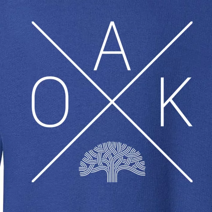 Oak Tree Cross Design (Grey) Gift Oakland California Gift Toddler Sweatshirt