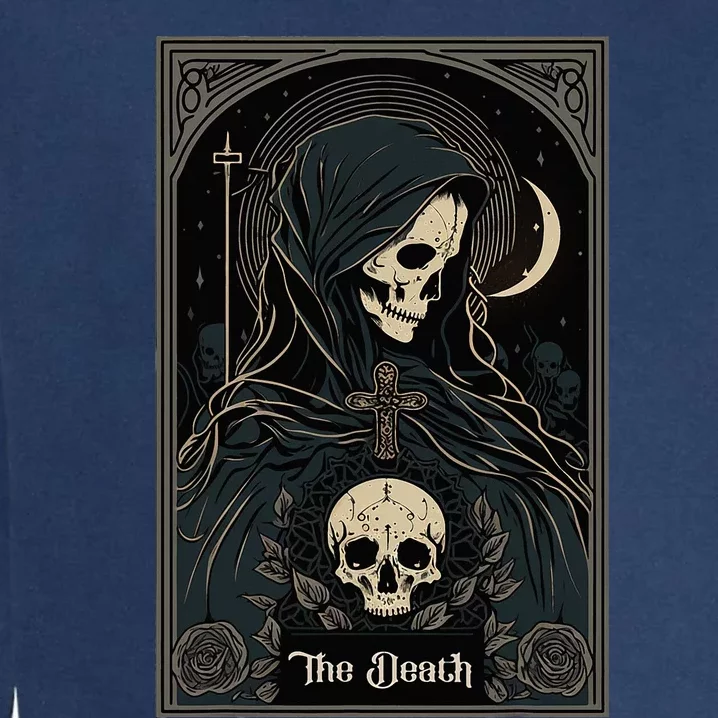 Occult Tarot Card The Death Skeleton Goth Dark Witchcraft Garment-Dyed Sweatshirt