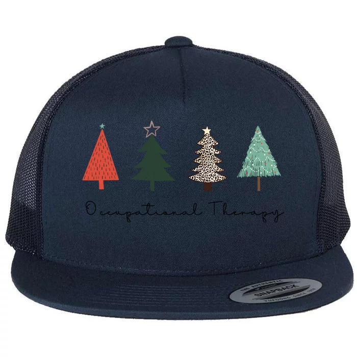 Occupational Therapy Christmas Tree Ot Therapist For Wo Flat Bill Trucker Hat