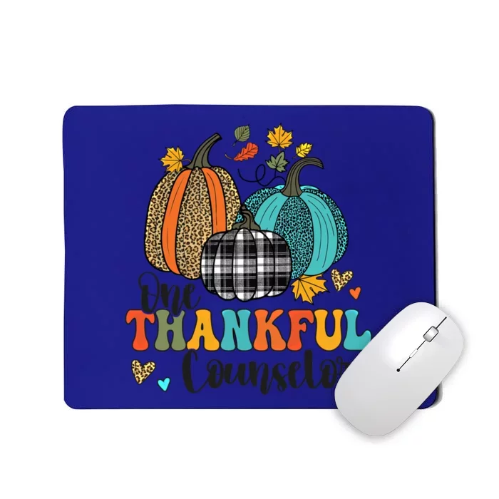 One Thankful Counselor School Pumpkins Thanksgiving Fall Gift Mousepad