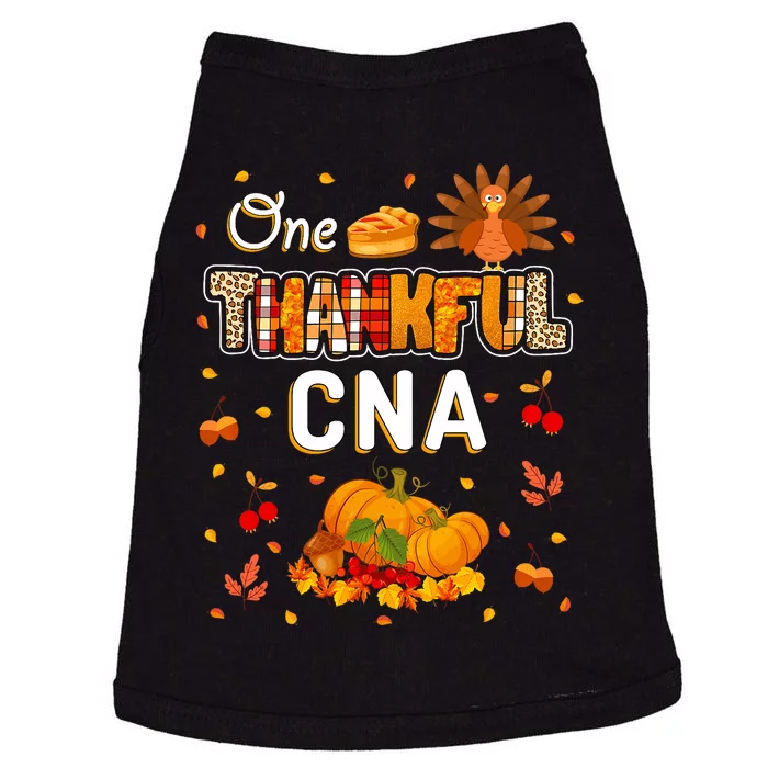 One Thankful Cna Fall Leaves Autumn Cna Thanksgiving Doggie Tank