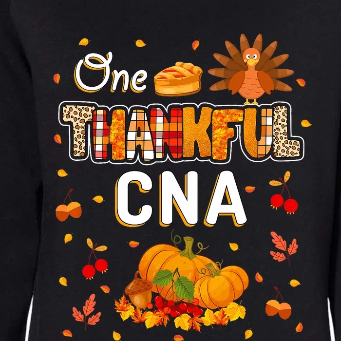 One Thankful Cna Fall Leaves Autumn Cna Thanksgiving Womens California Wash Sweatshirt