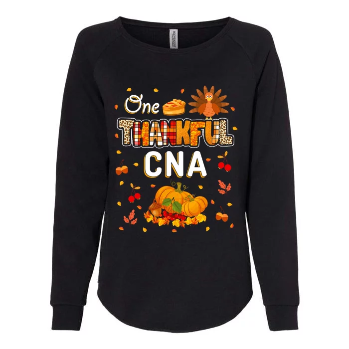 One Thankful Cna Fall Leaves Autumn Cna Thanksgiving Womens California Wash Sweatshirt