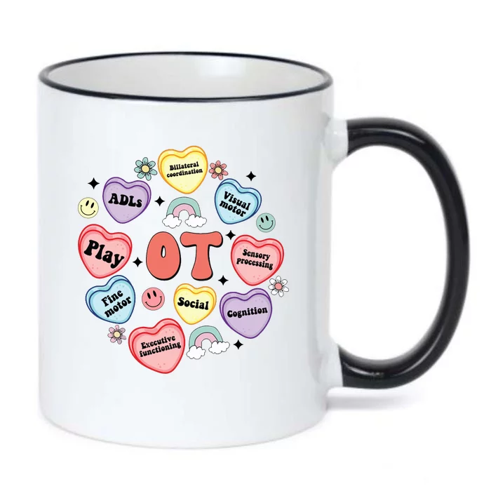 Occupational Therapy Candy Heart Valentines Day Black Color Changing Mug