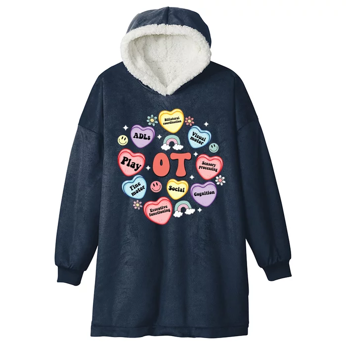 Occupational Therapy Candy Heart Valentines Day Hooded Wearable Blanket