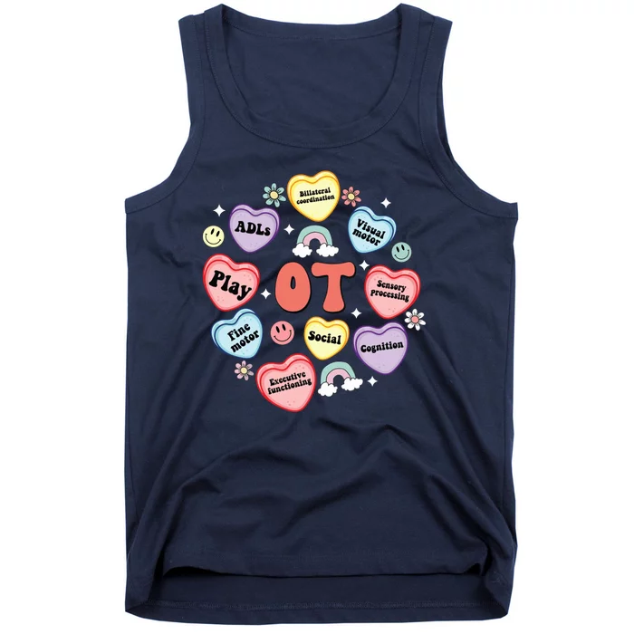 Occupational Therapy Candy Heart Valentines Day Tank Top