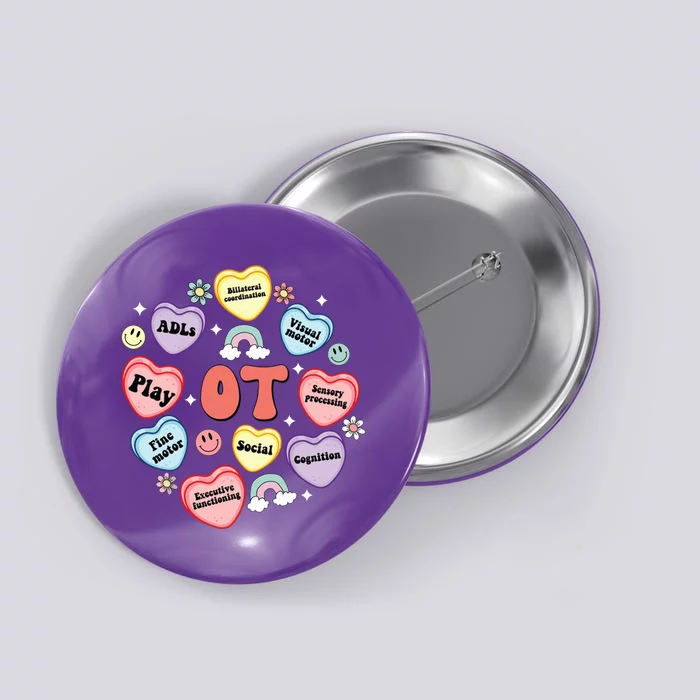 Occupational Therapy Candy Heart Valentines Day Button