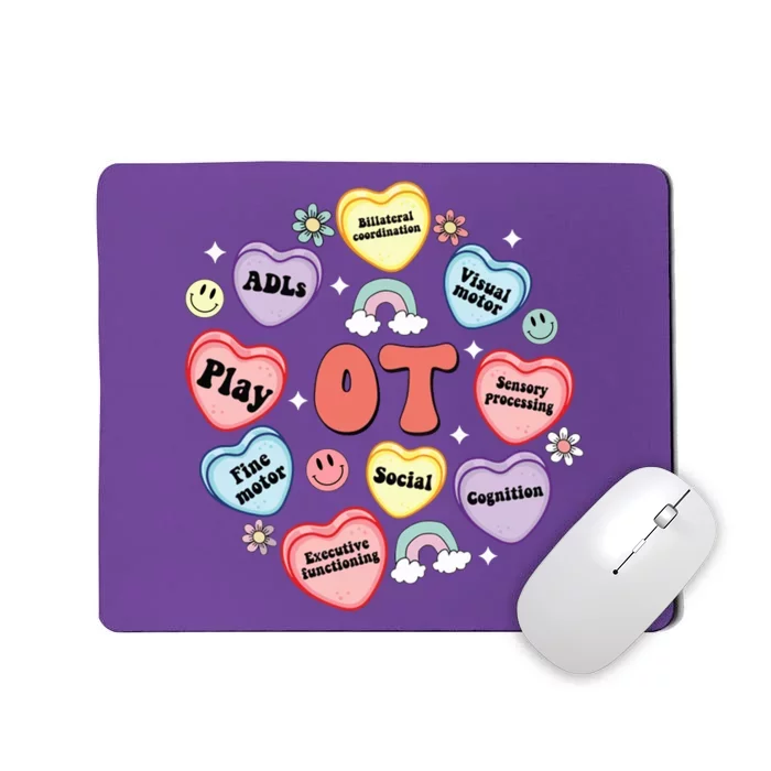 Occupational Therapy Candy Heart Valentines Day Mousepad