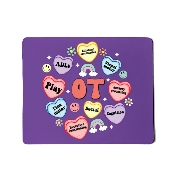 Occupational Therapy Candy Heart Valentines Day Mousepad