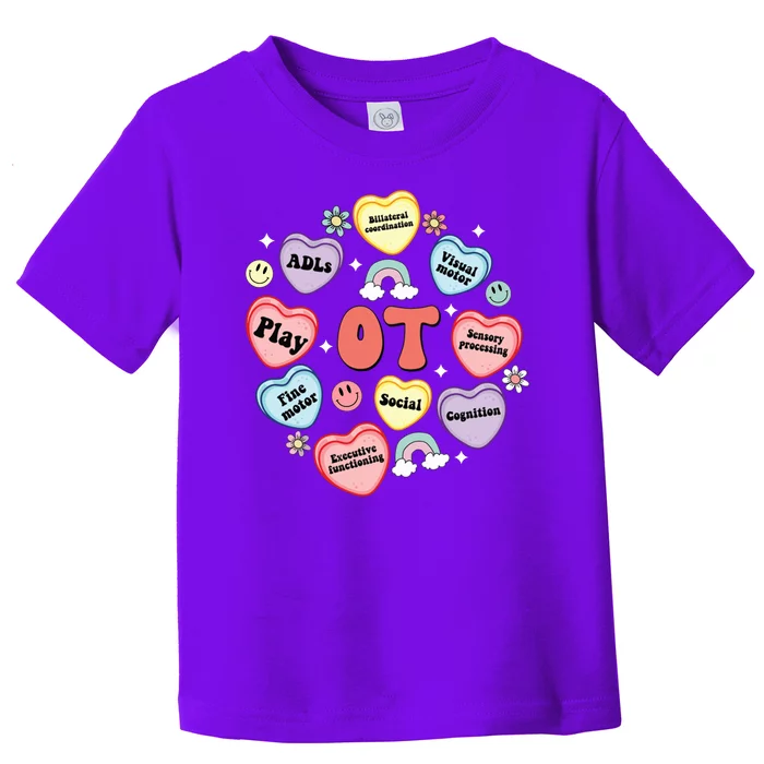 Occupational Therapy Candy Heart Valentines Day Toddler T-Shirt